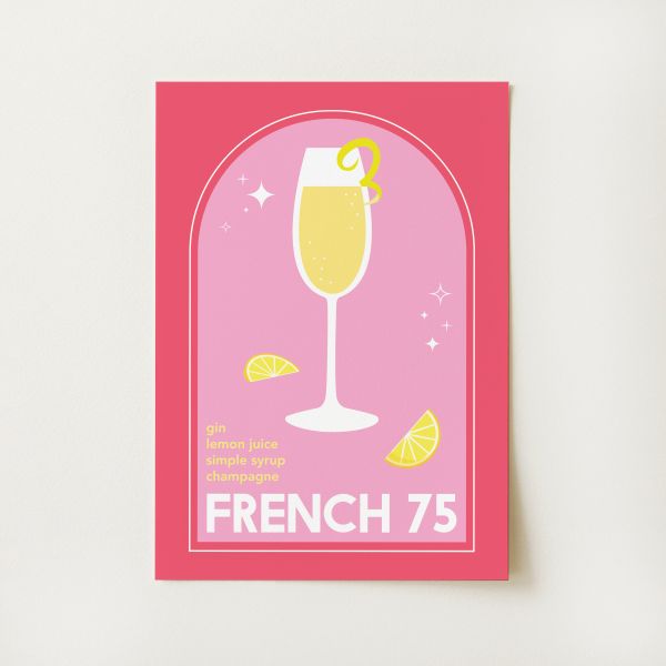 French 75 Cocktail Print