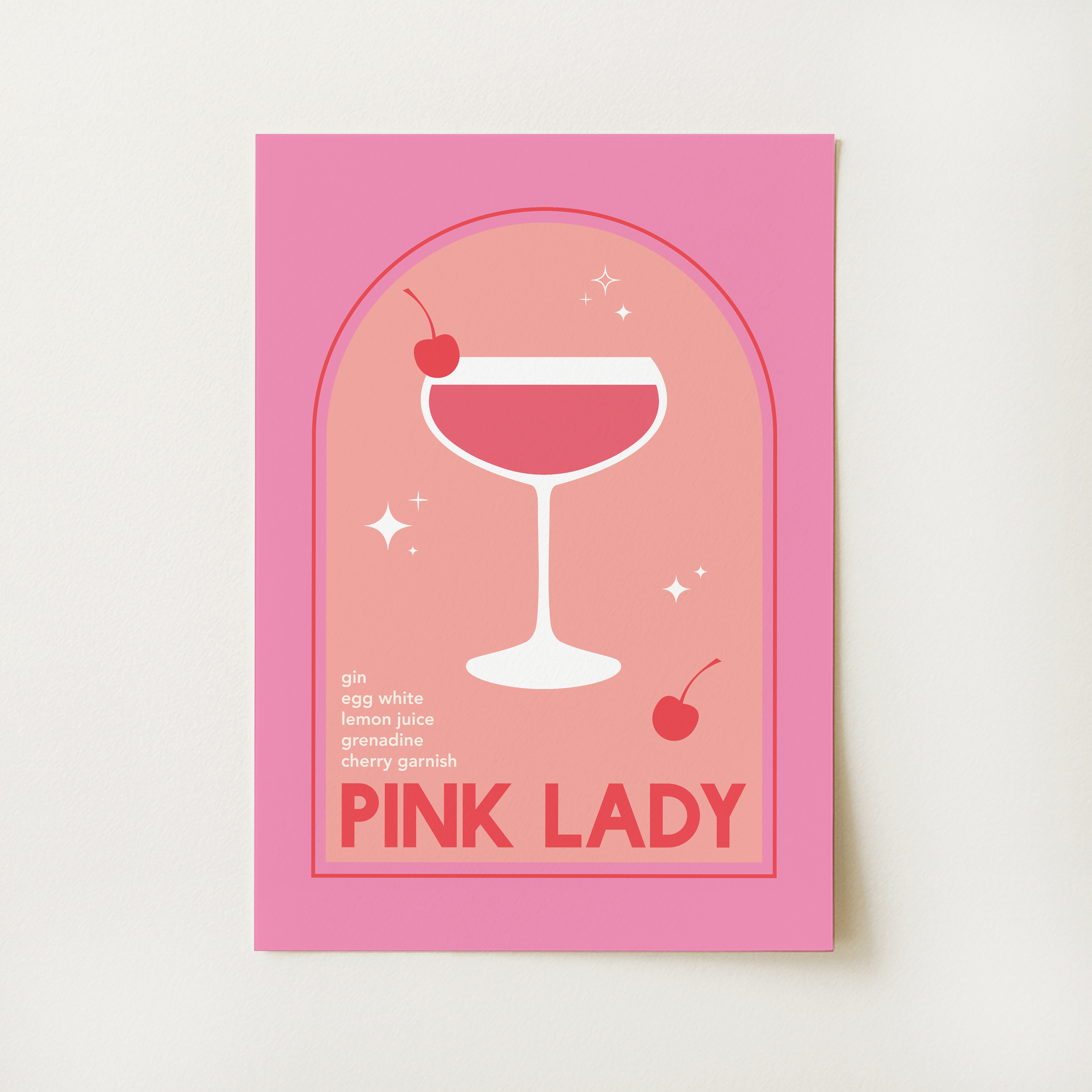 Pink Lady Cocktail Print