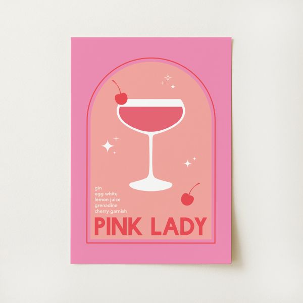 Pink Lady Cocktail Print