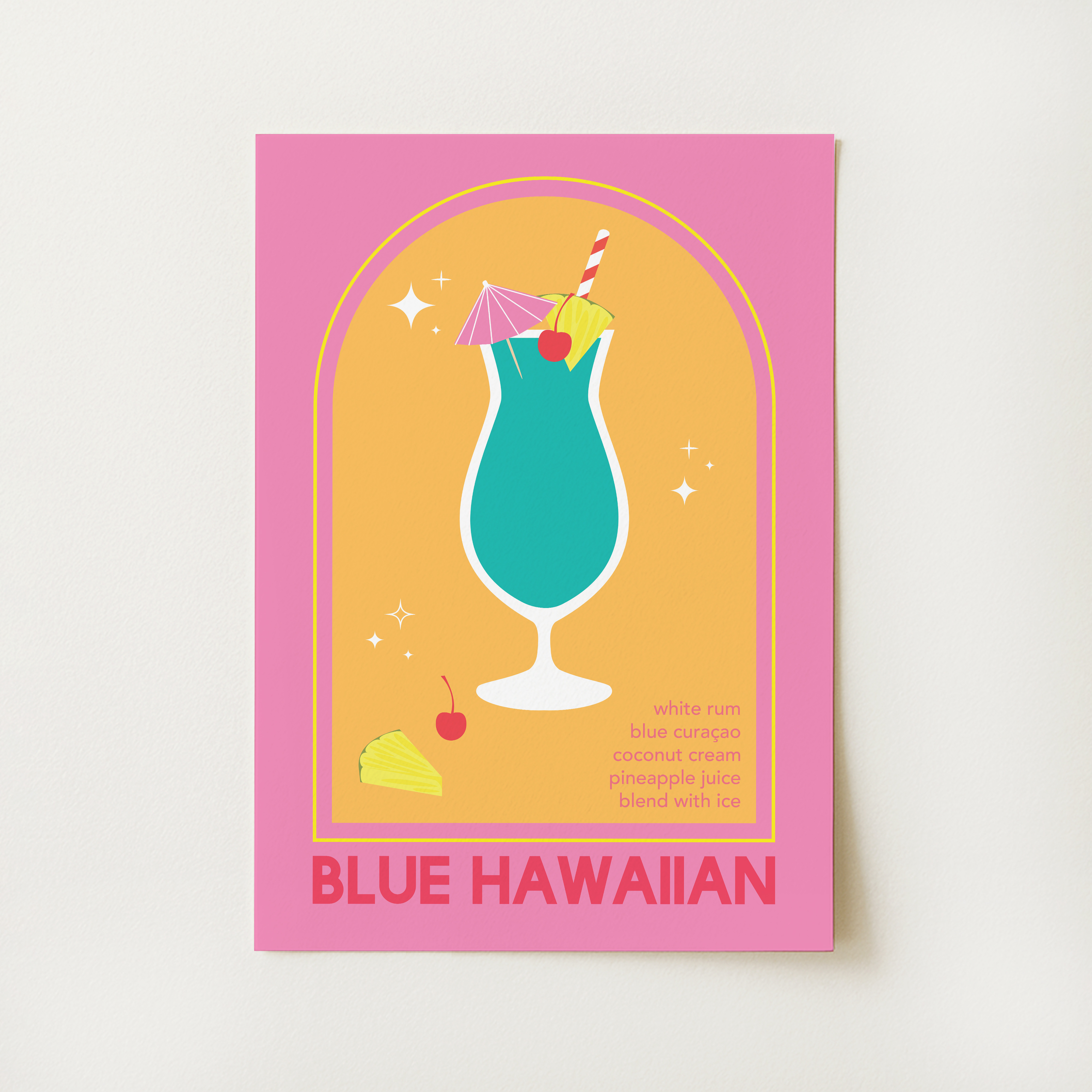 Blue Hawaiian Cocktail Print