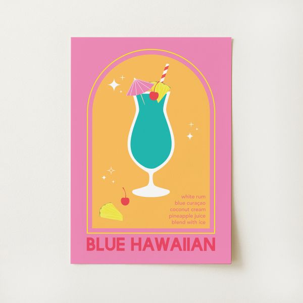 Blue Hawaiian Cocktail Print