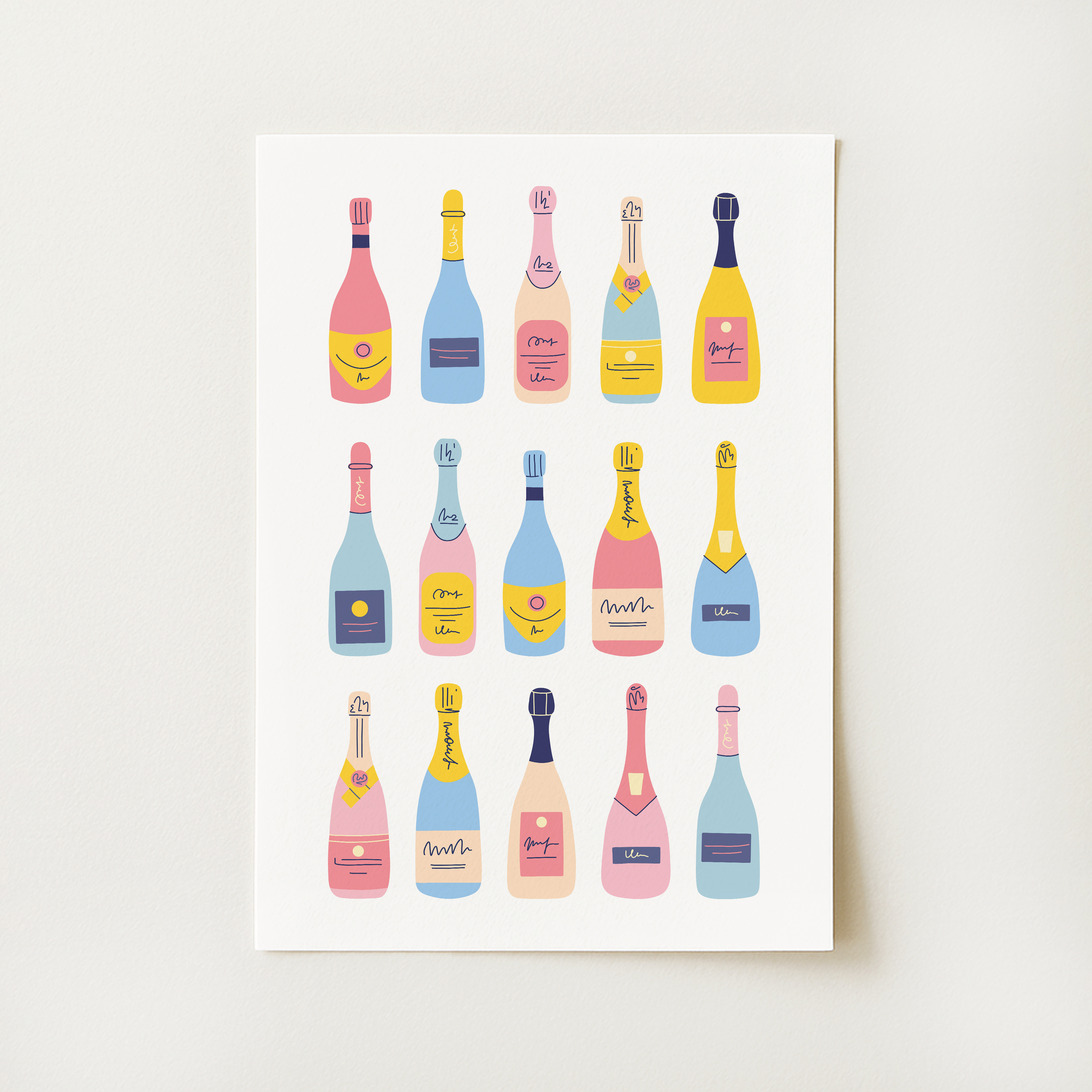 Champagne Bottles Print