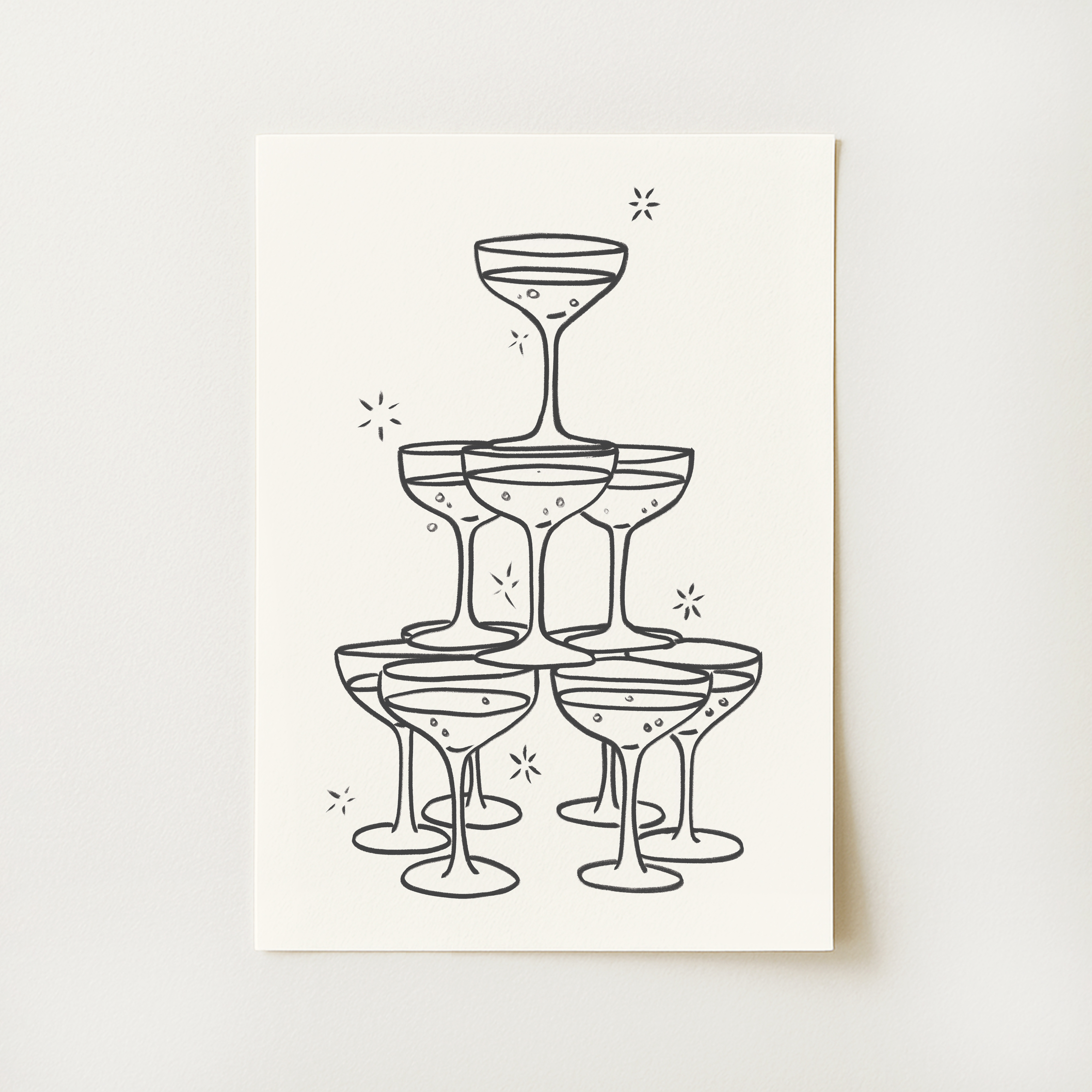 Champagne Tower Print