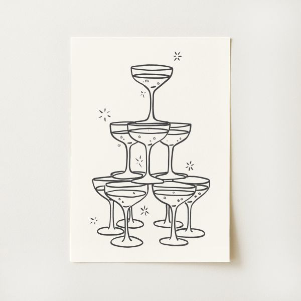 Champagne Tower Print