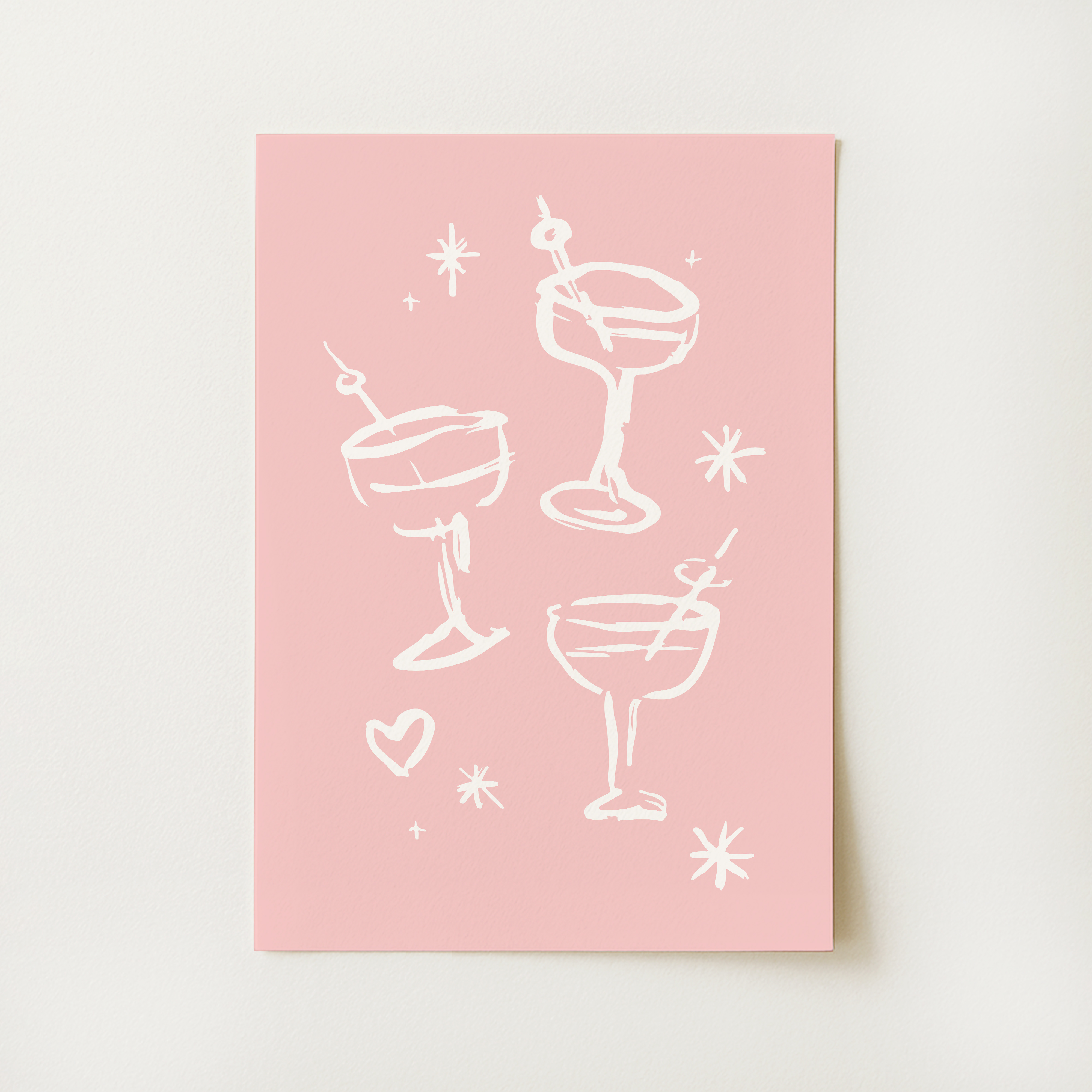 Pink Martini Sketch Print