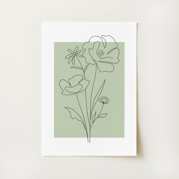 Floral Line Art Print