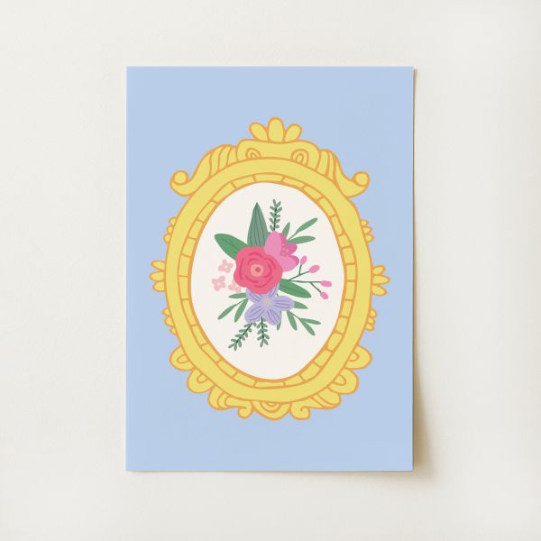 Vintage Floral Frame Print