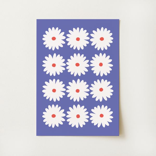 Blue Daisy Print