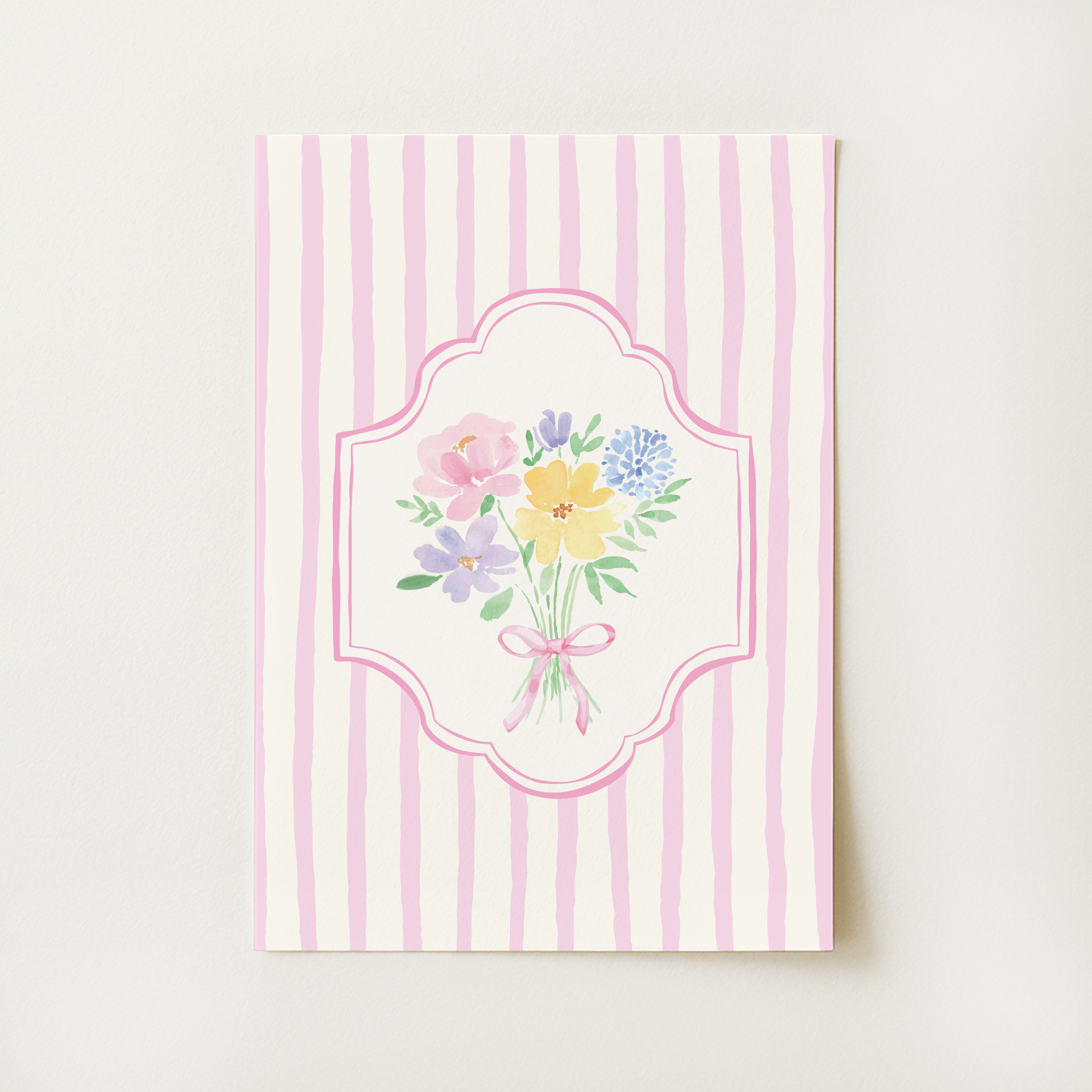 Floral Striped Bouquet Print