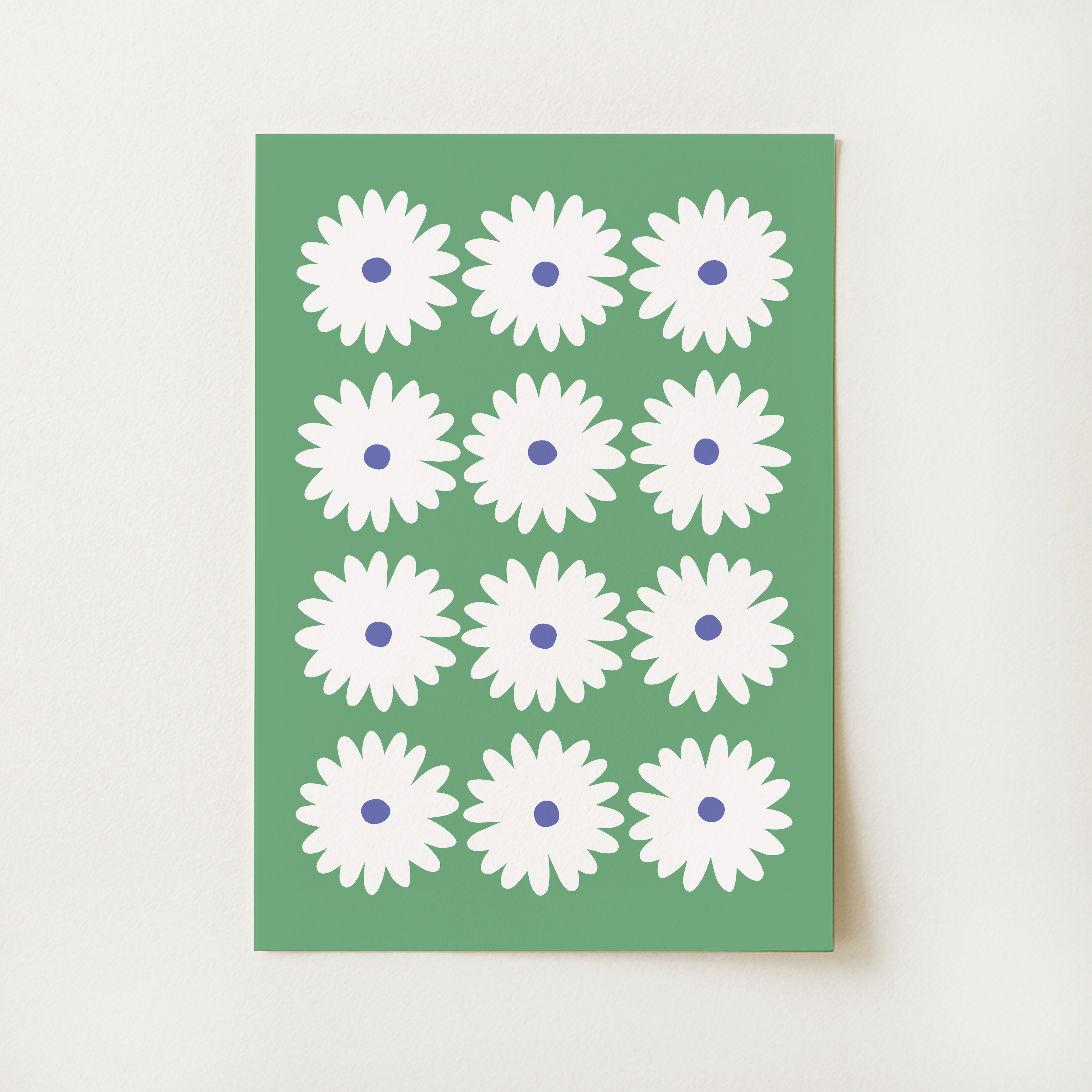 Green Daisy Print