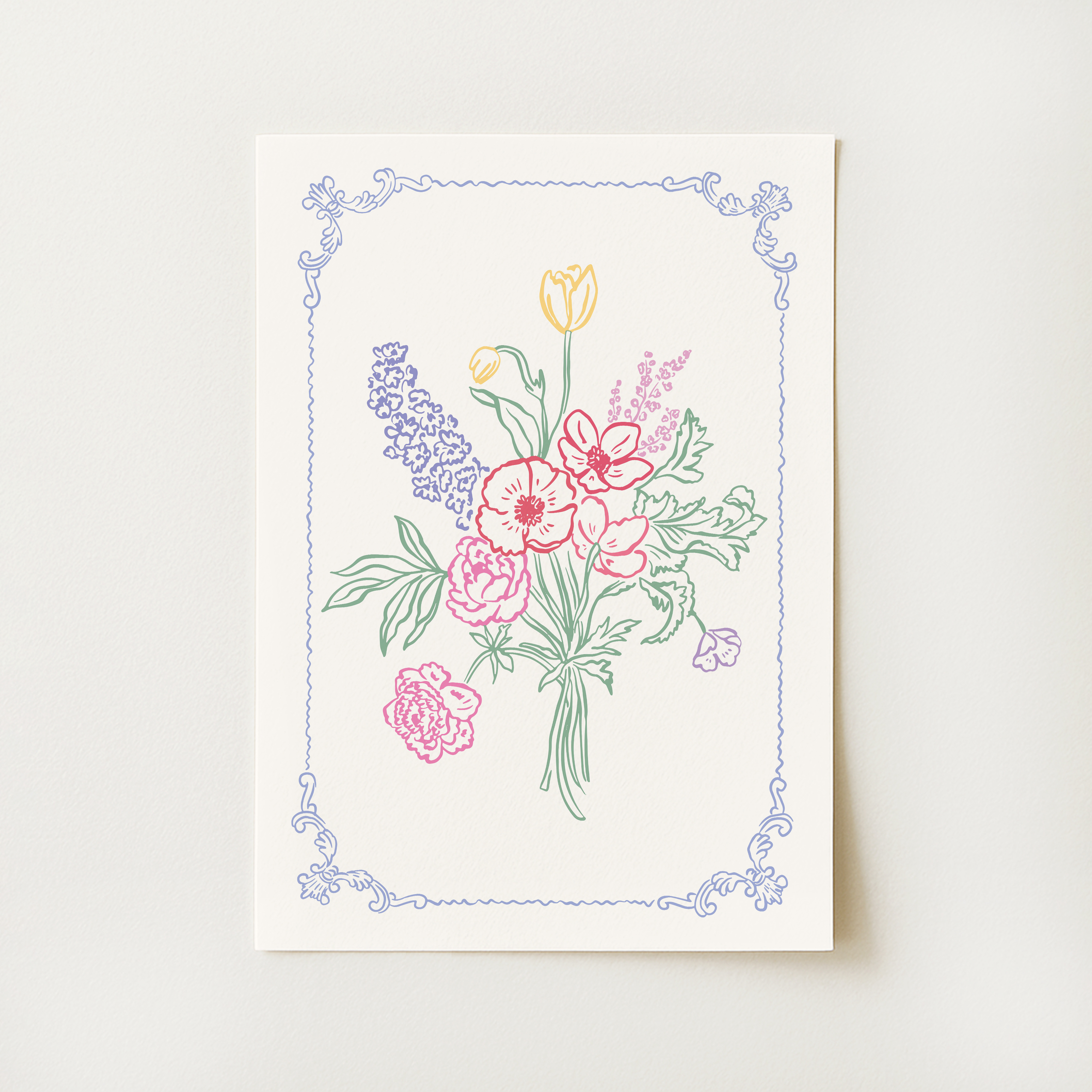 Vintage Floral Sketch Print