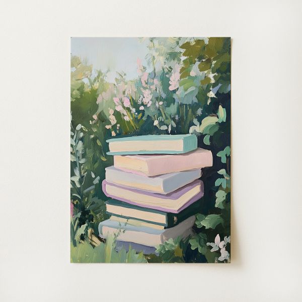 Garden Bookstack Print