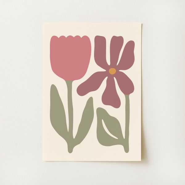 Boho Abstract Floral Print