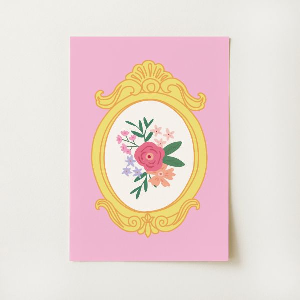Vintage Floral Frame Print