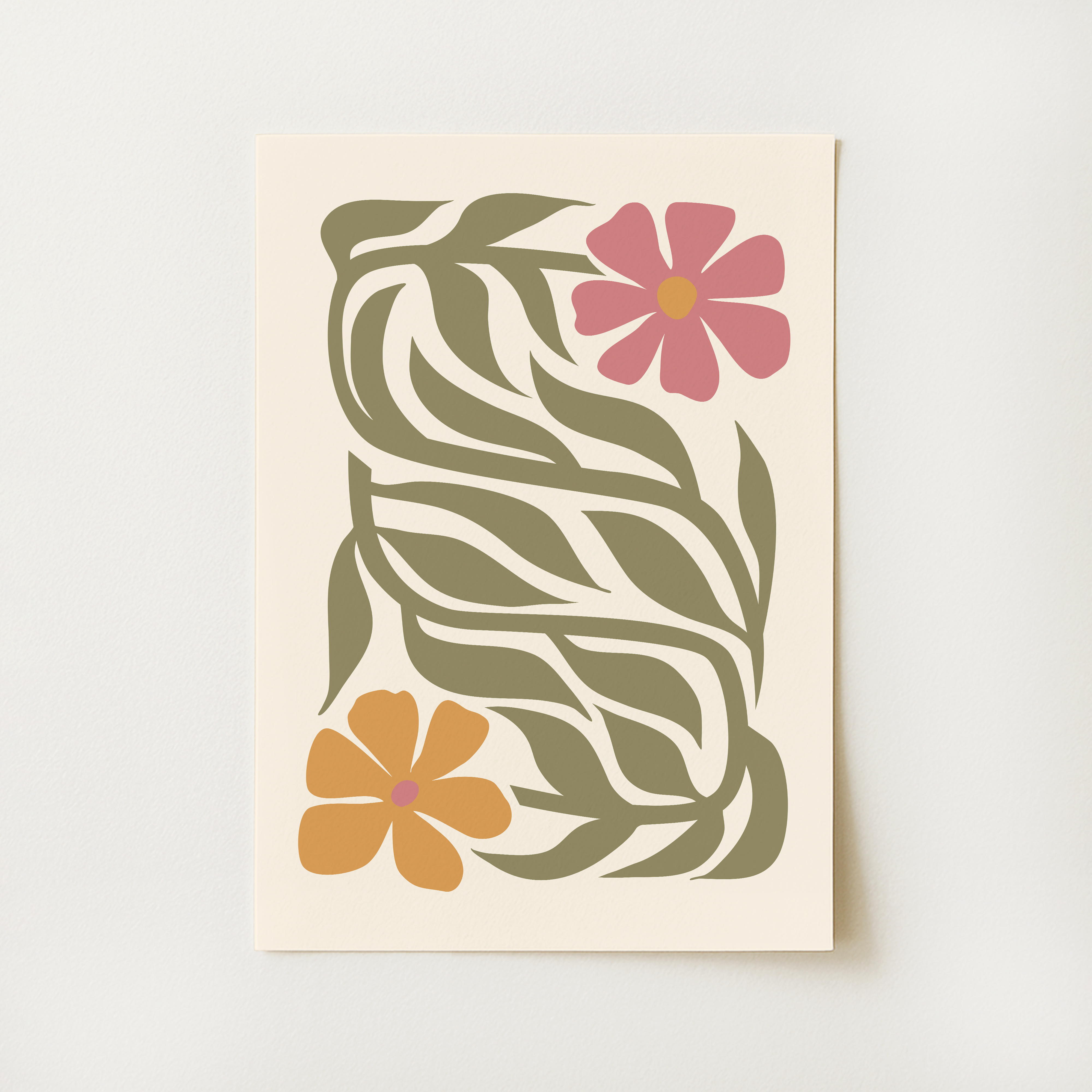 Boho Abstract Floral Print