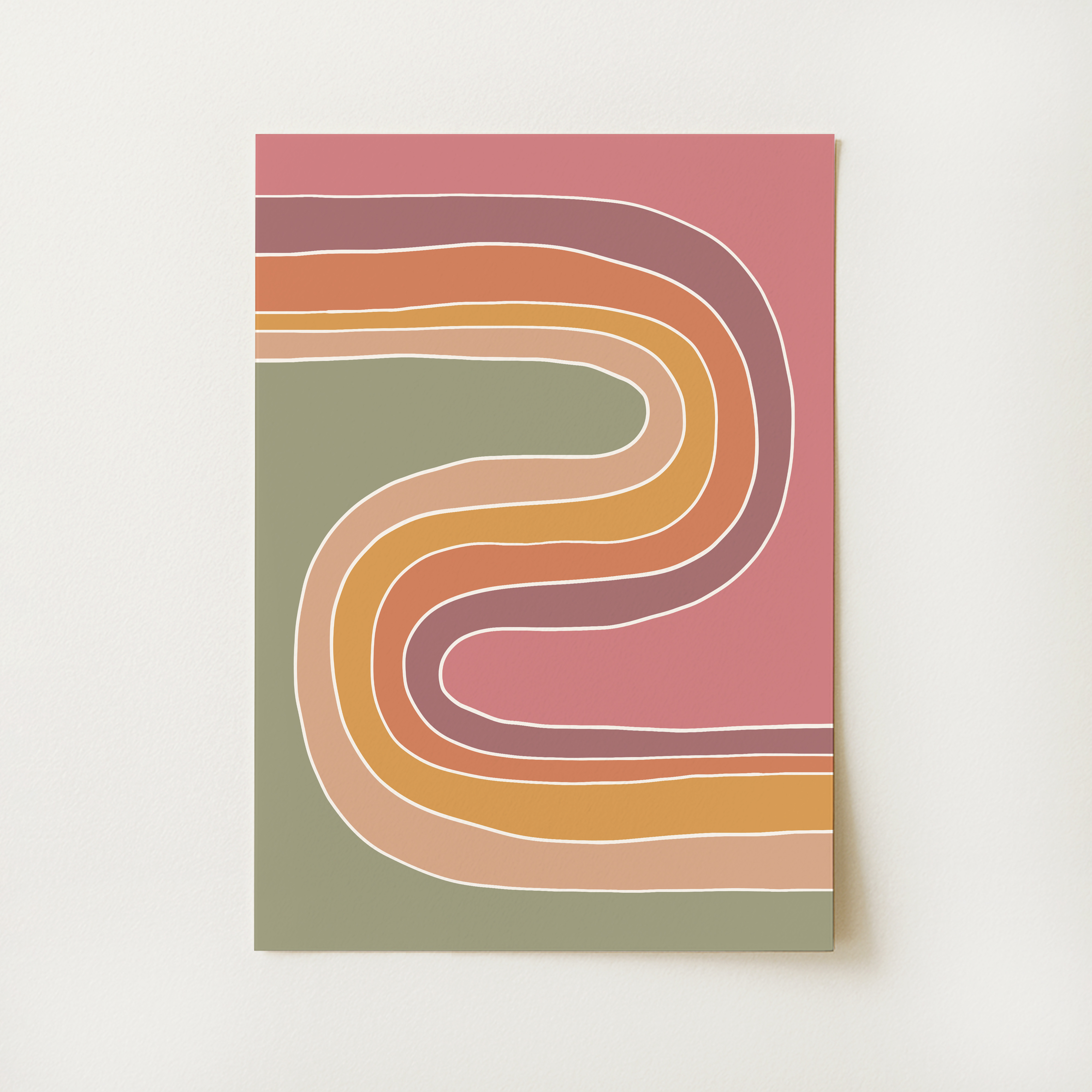 Boho Abstract Wave Print