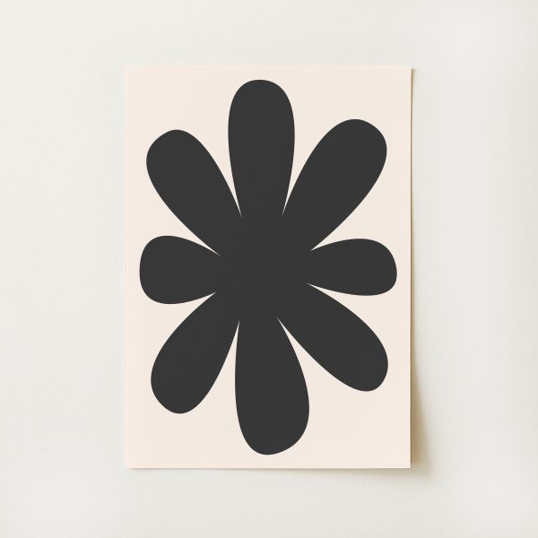 Black Floral Abstract Print