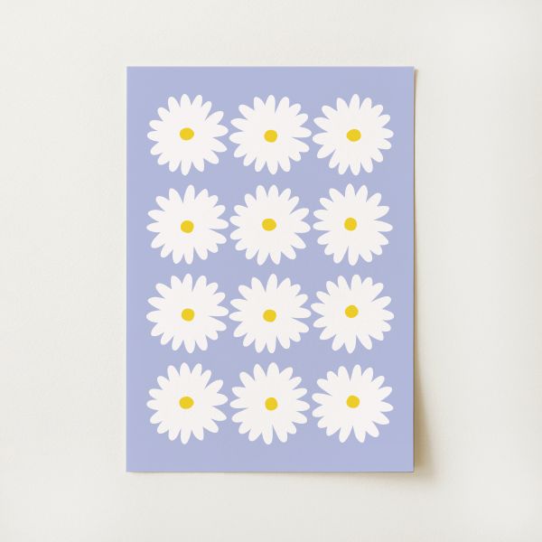 Blue Daisy Print