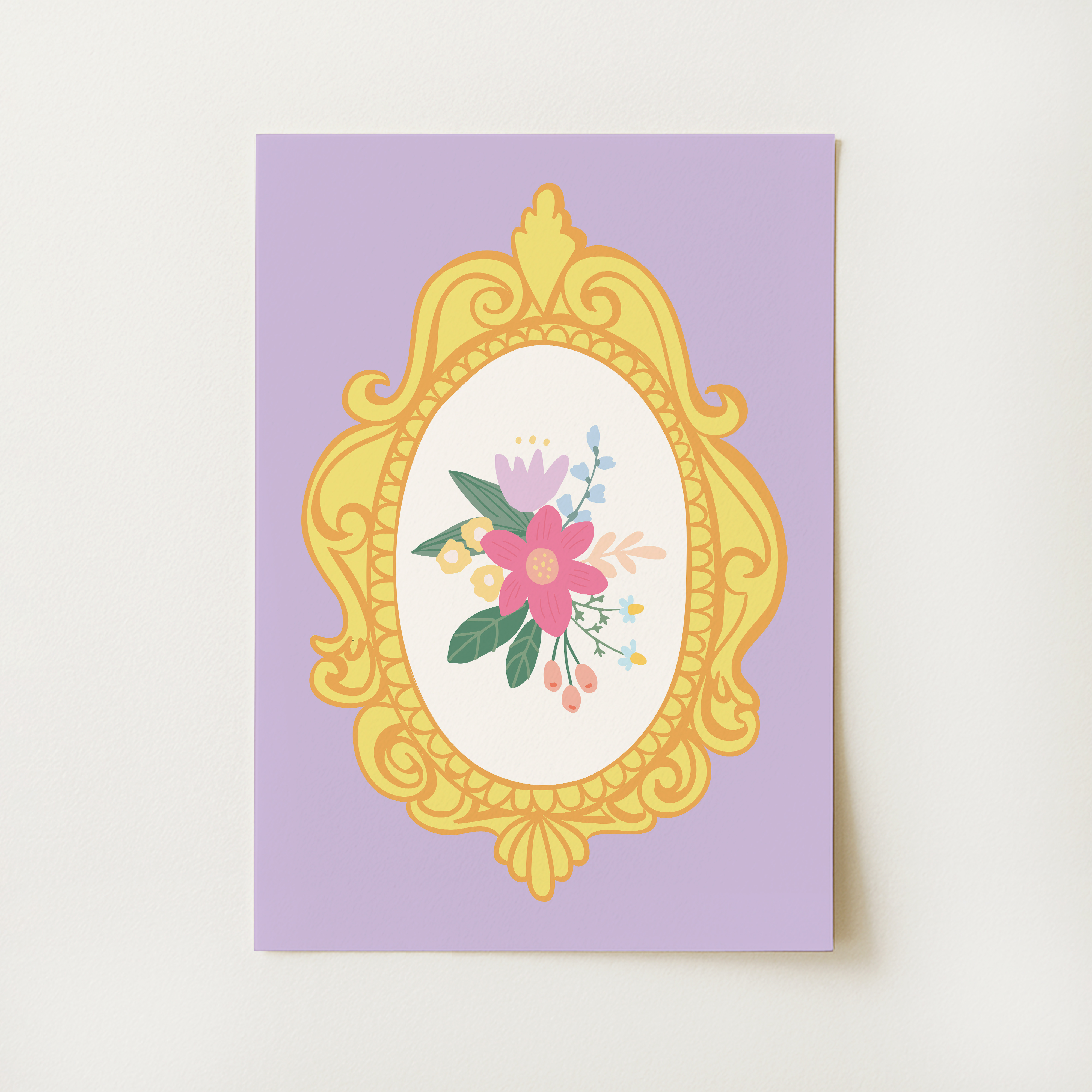 Vintage Floral Frame Print