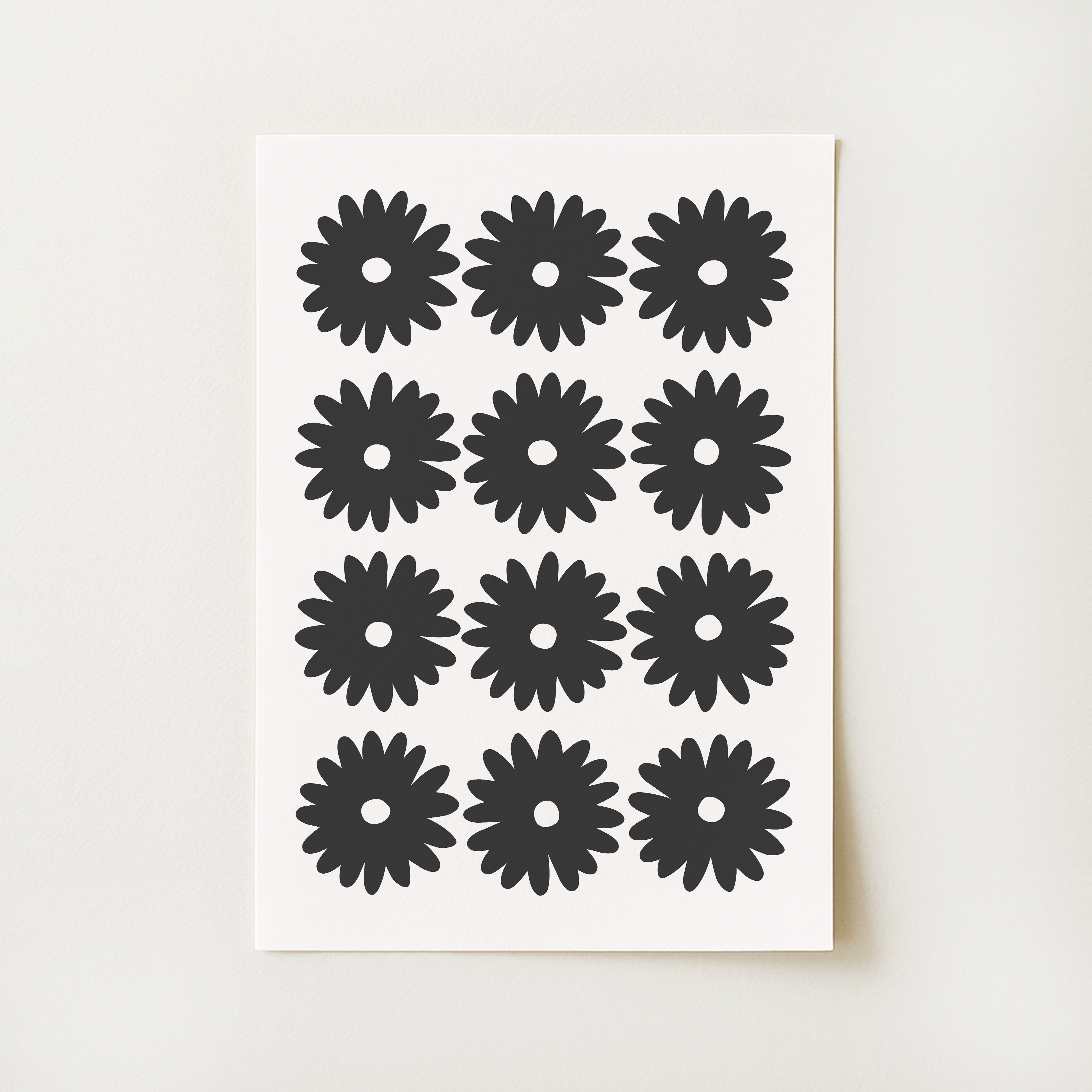 Black and White Daisy Print