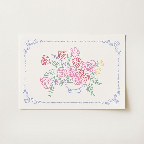 Vintage Floral Sketch Print