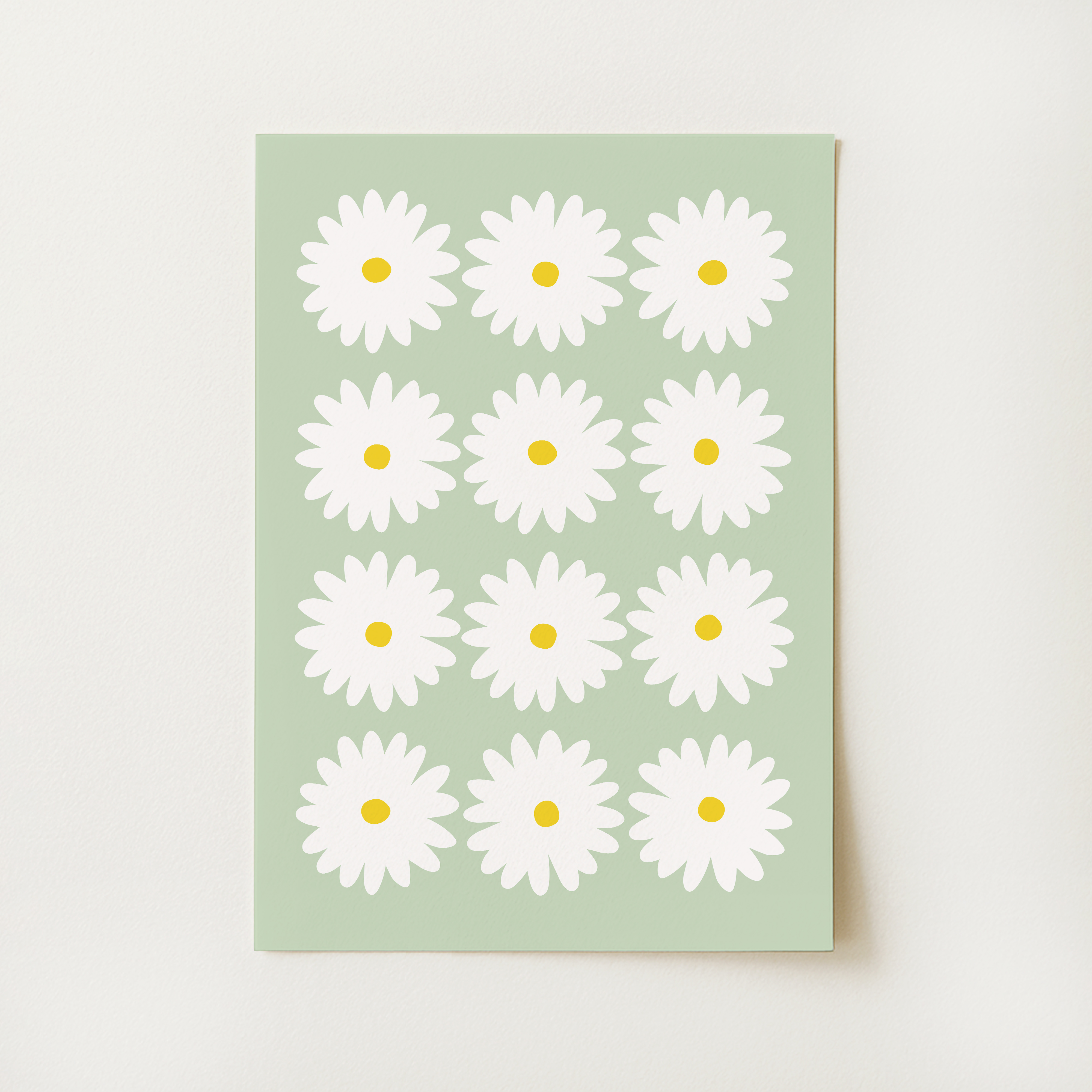 Green Daisy Print