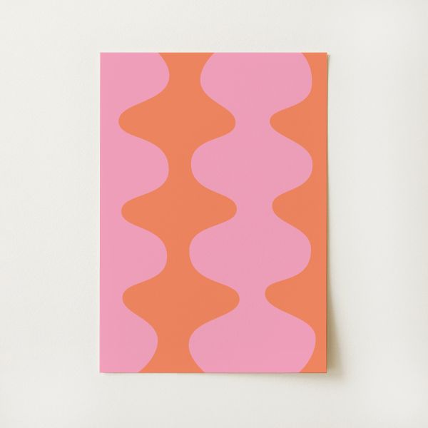 Pink Orange Abstract Print