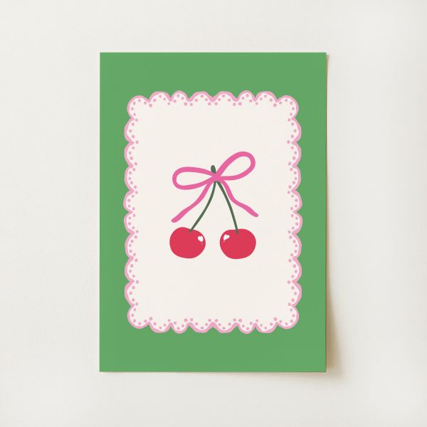 Green Cherry Print