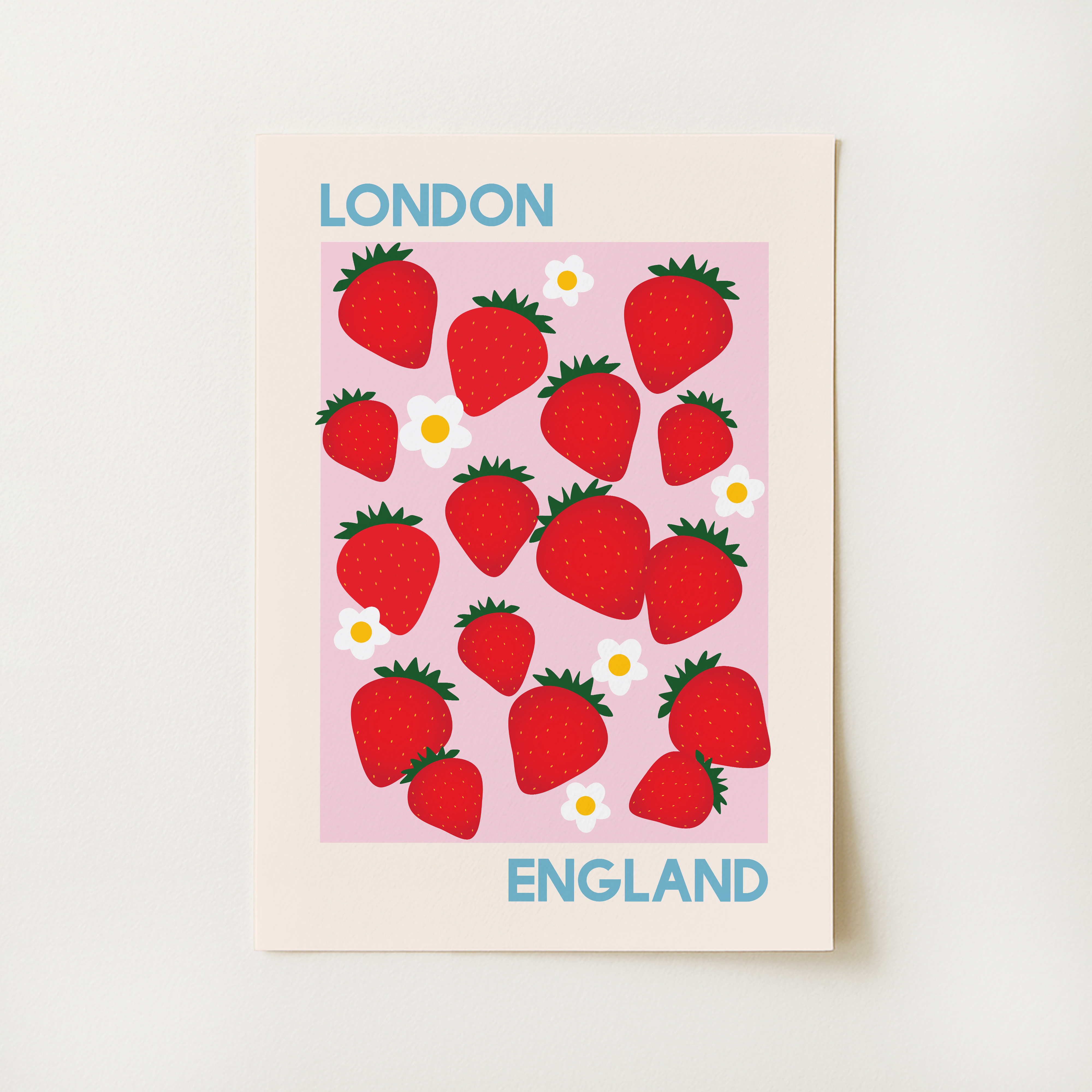 Strawberry London England Print