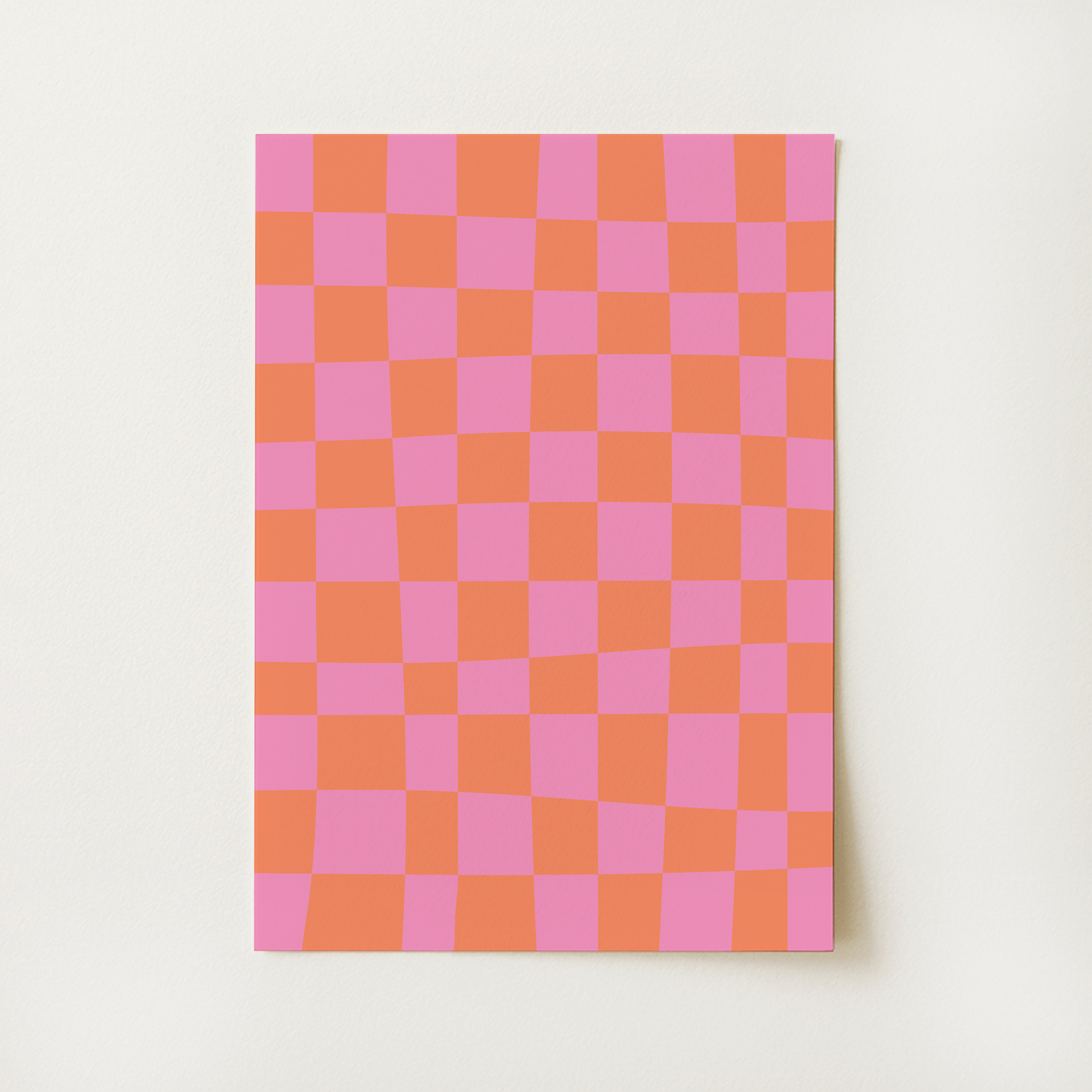 Pink and Orange Abstract Print