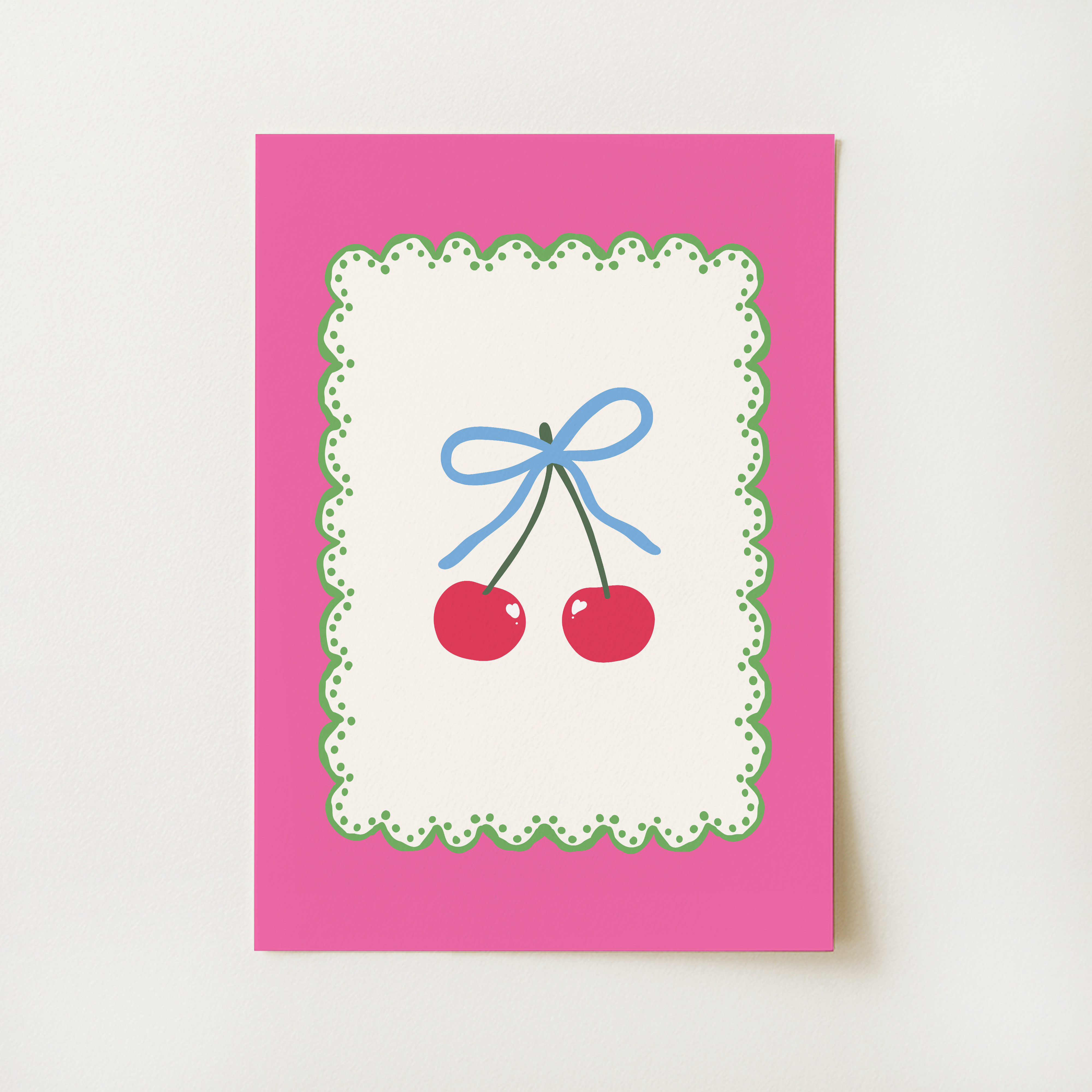 Pink Coquette Cherry Print