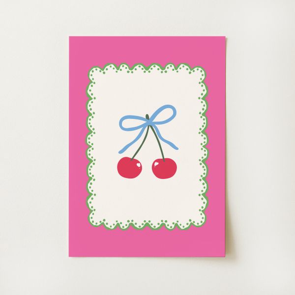 Pink Coquette Cherry Print