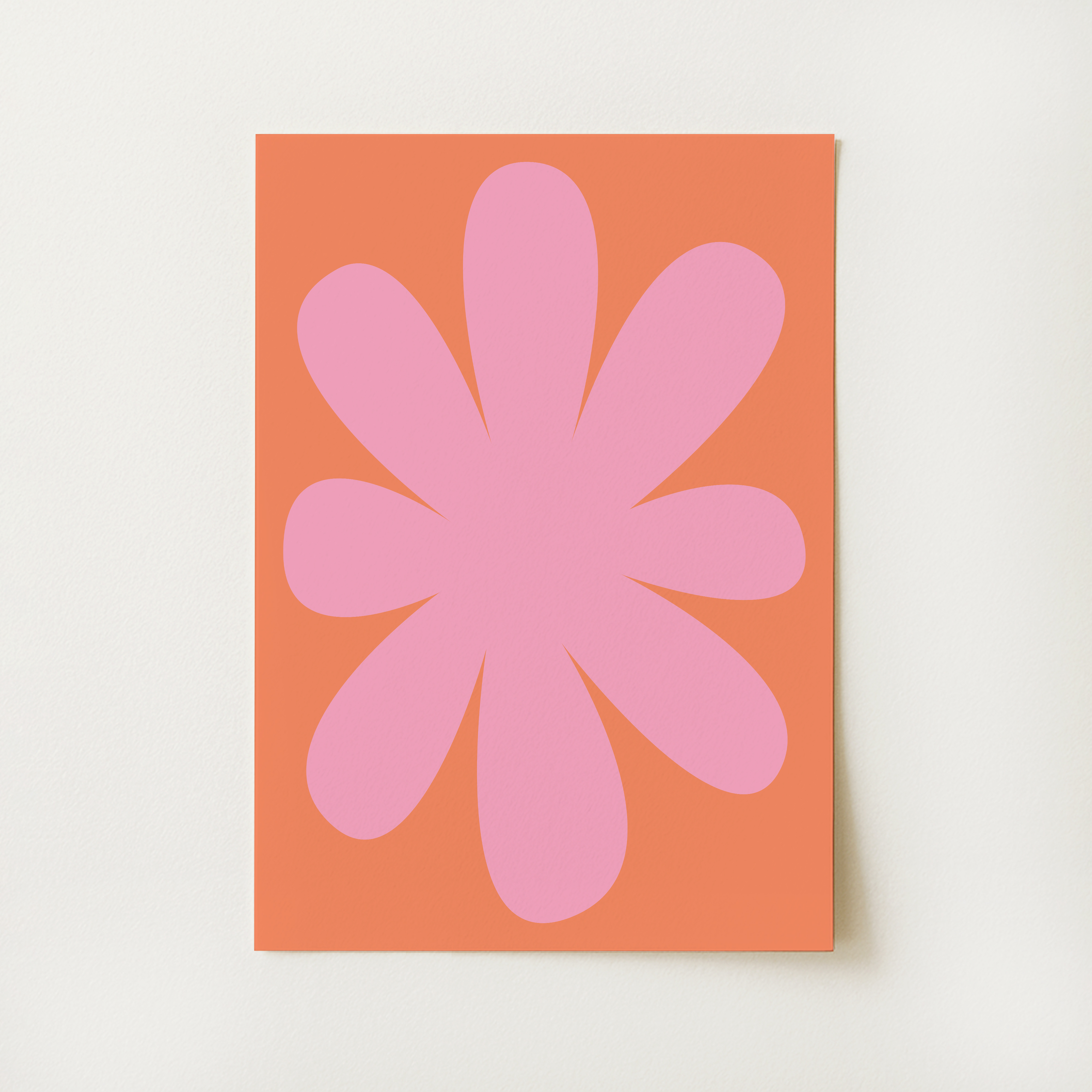 Pink Orange Floral Abstract Print