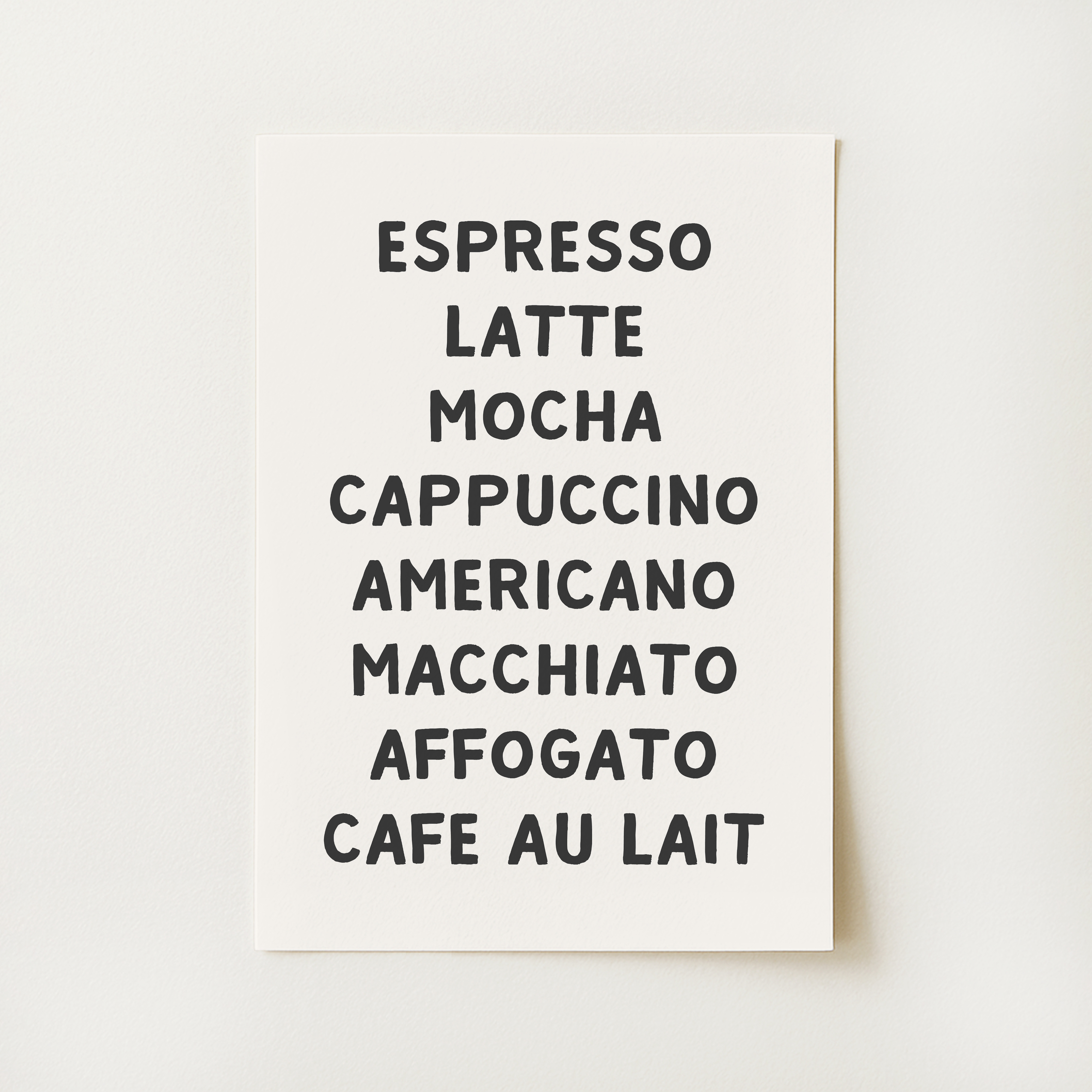 Coffee Types Print