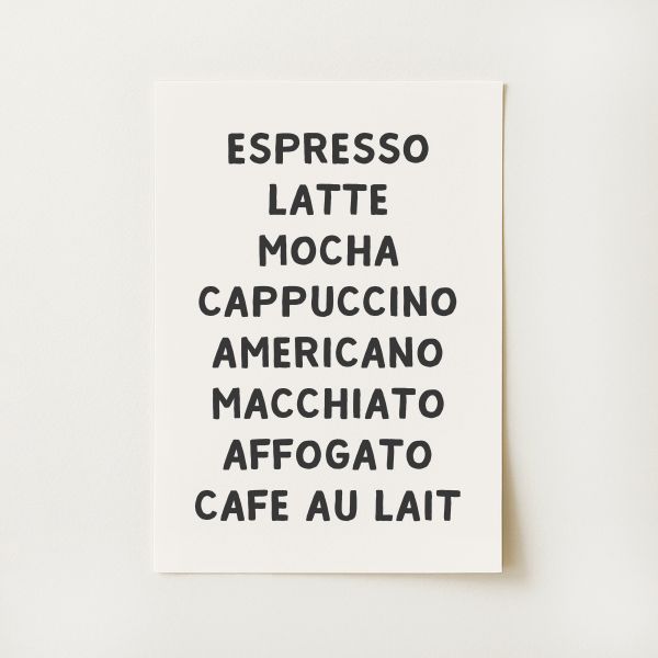 Coffee Types Print