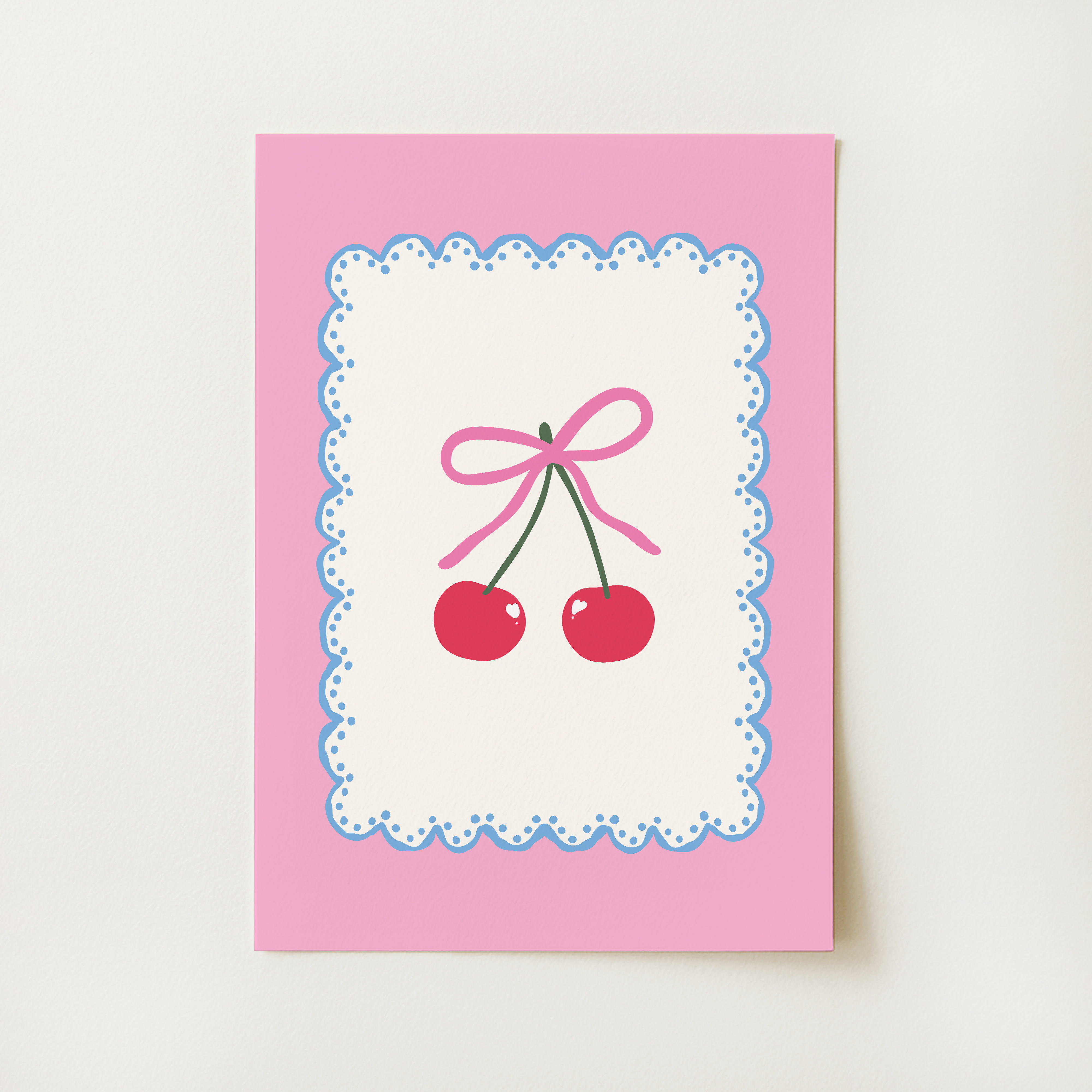 Pink Coquette Cherry Print