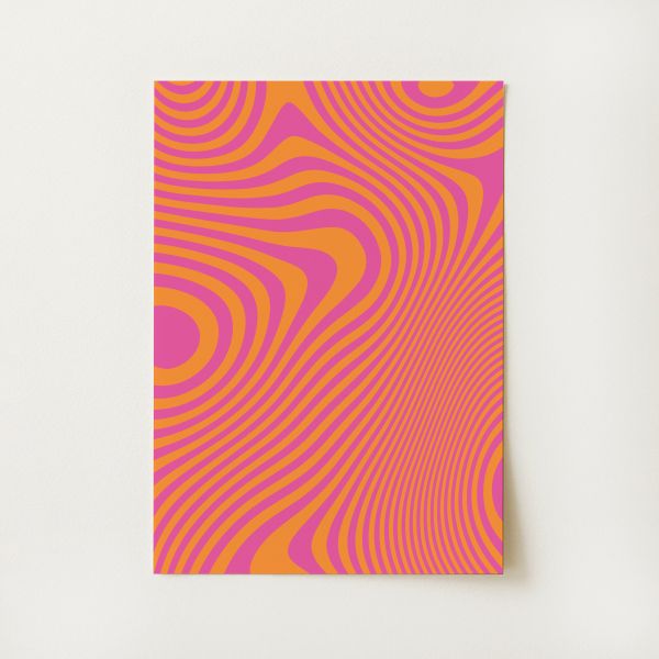 Pink Orange Abstract Print