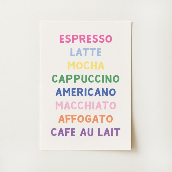 Coffee Types Print