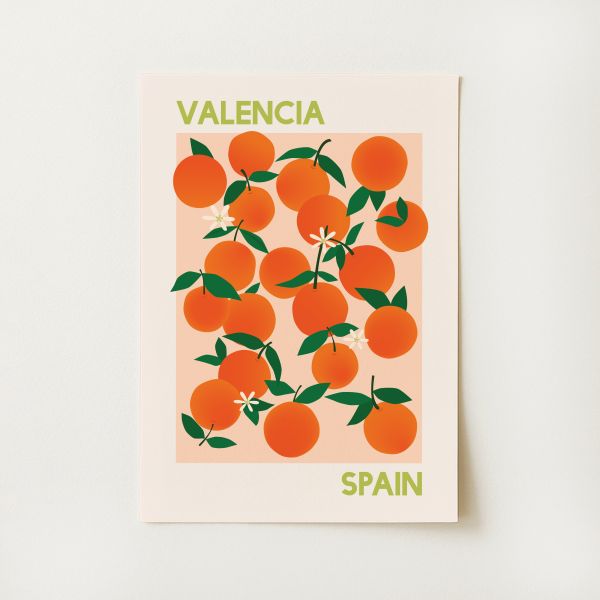 Oranges Valencia Spain Print