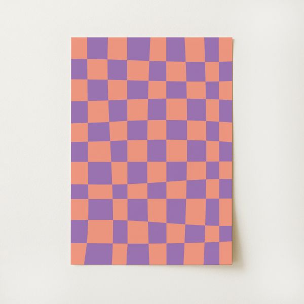 Orange and Purple Abstract Print