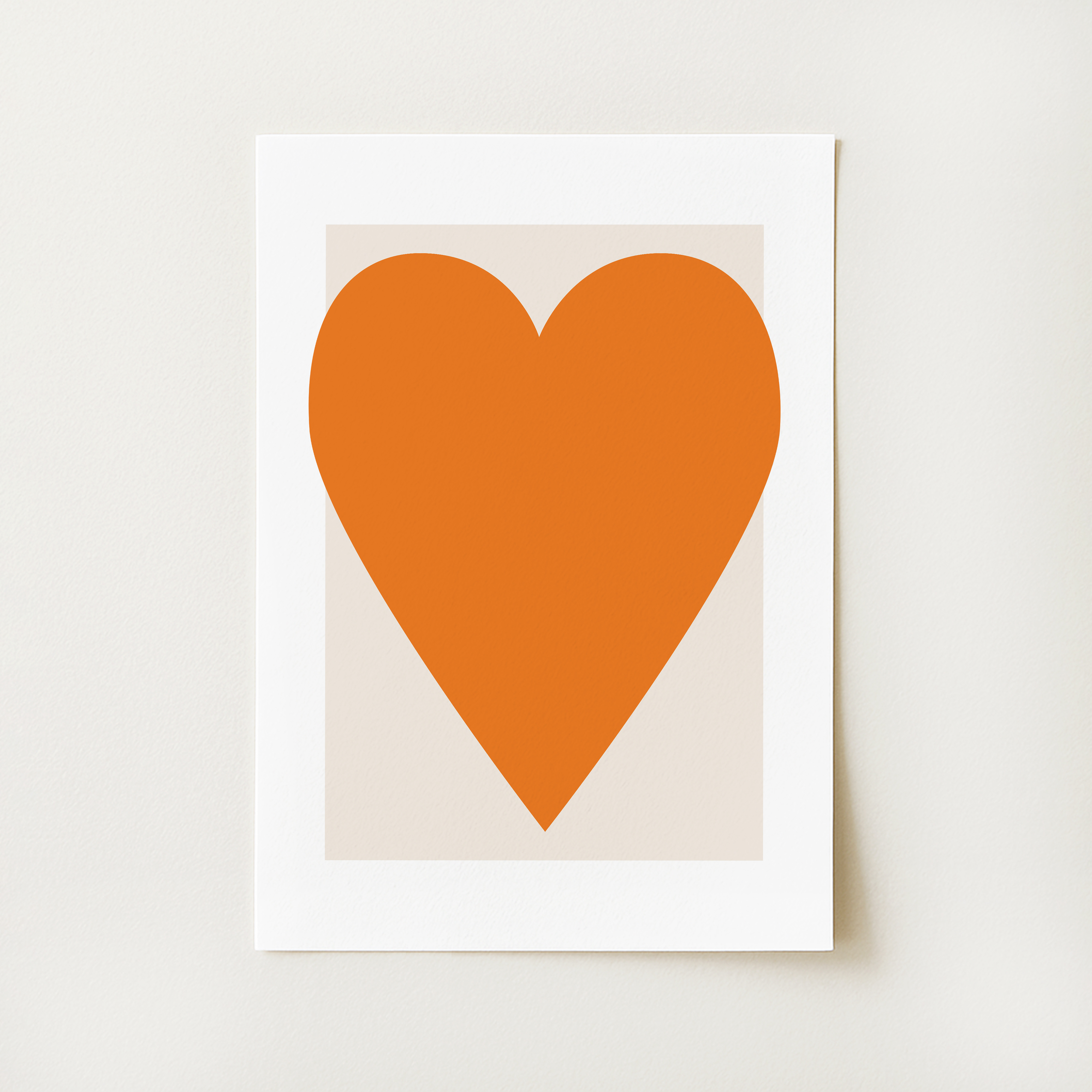 Orange Heart Print