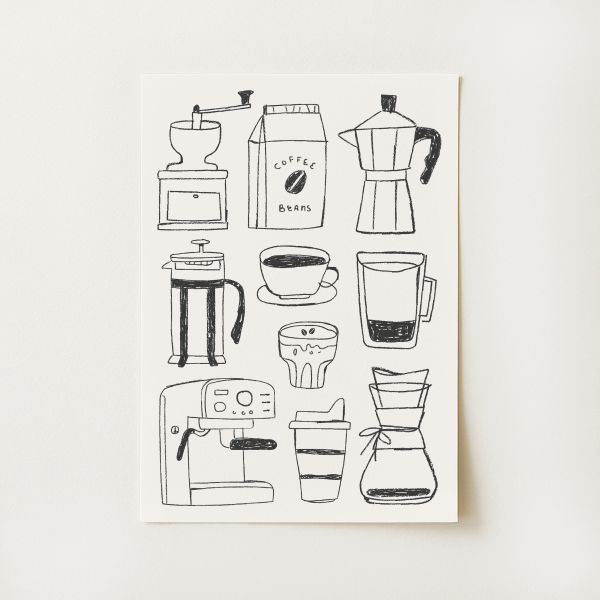 Coffee Sketch Print