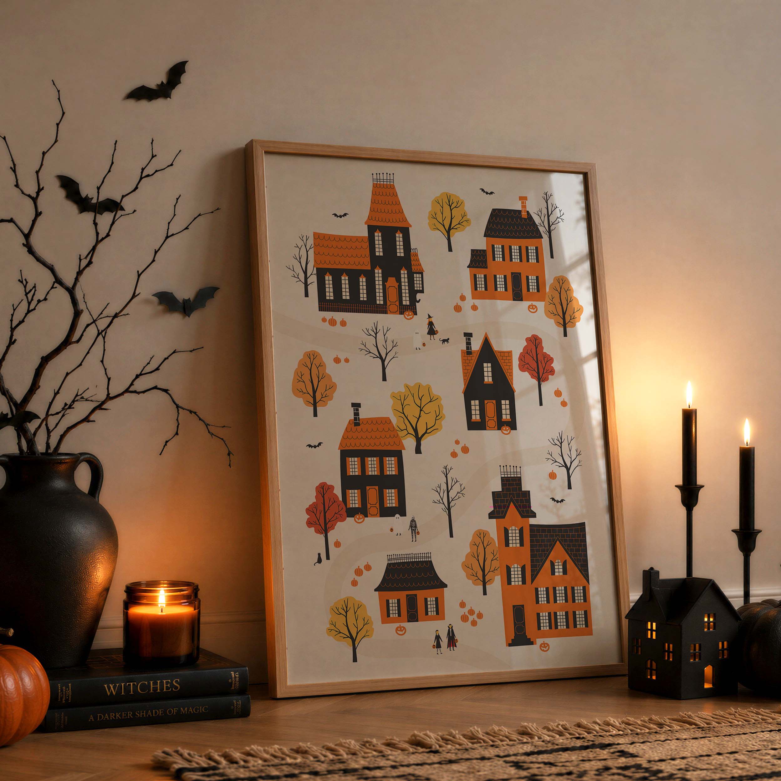 Cozy Halloween Village Print - Image 4