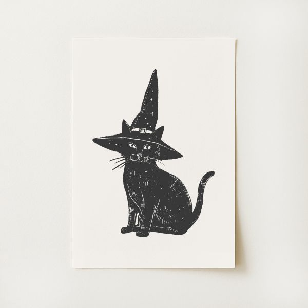 Black Cat Print