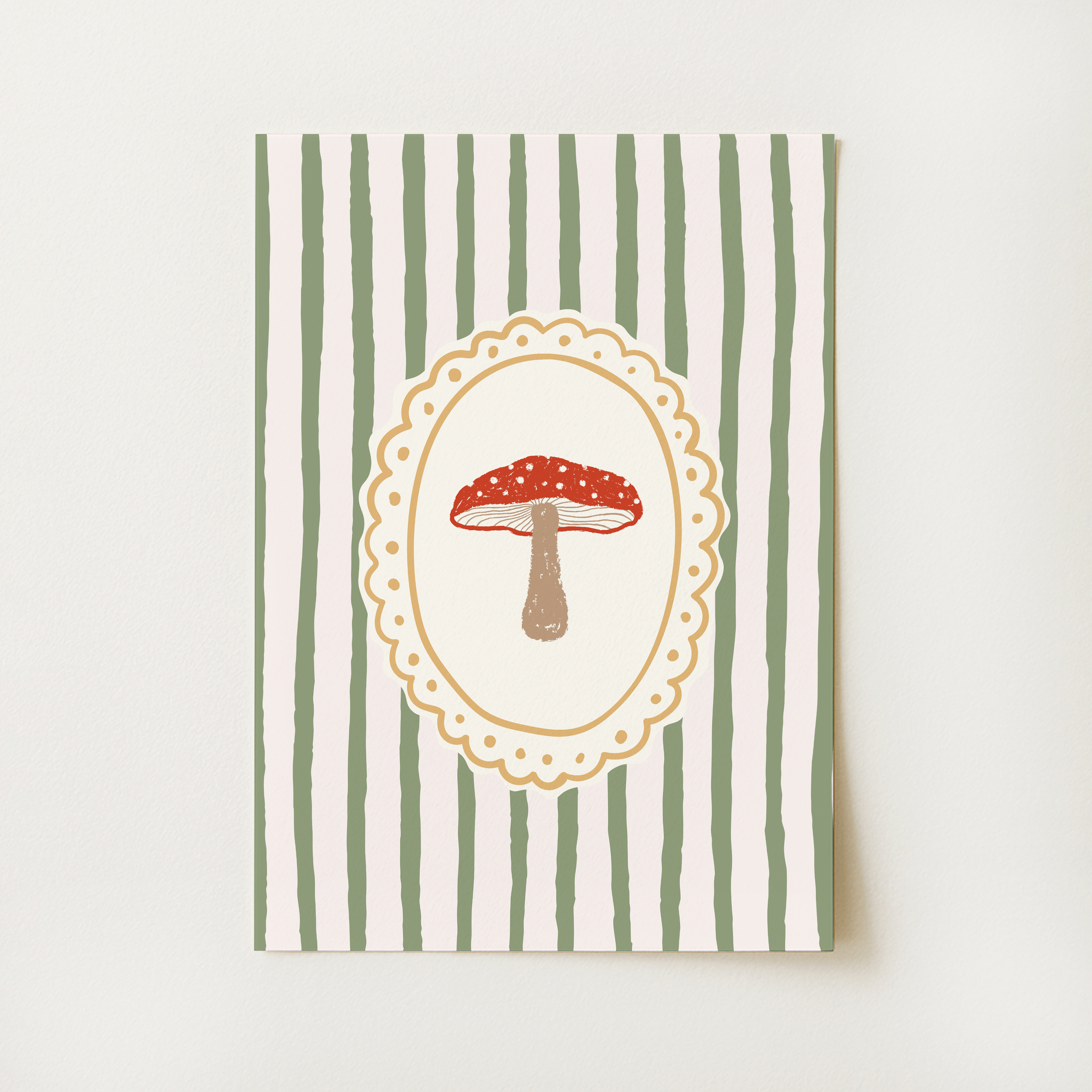 Striped Mushroom Print