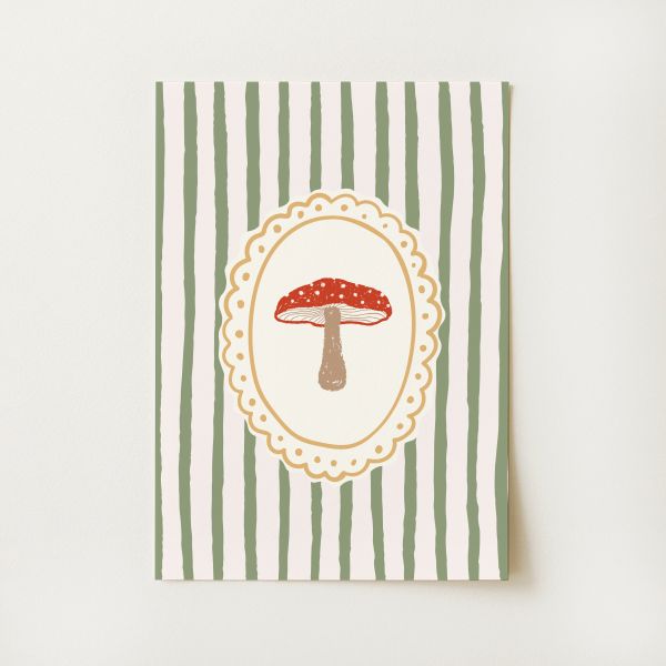 Striped Mushroom Print