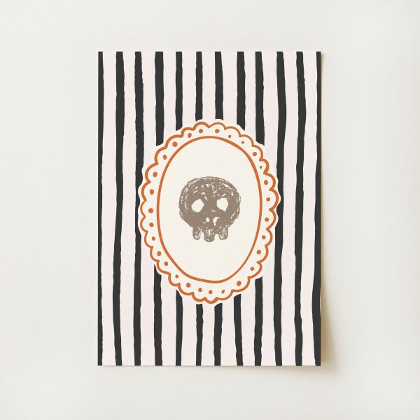 Striped Skull Print