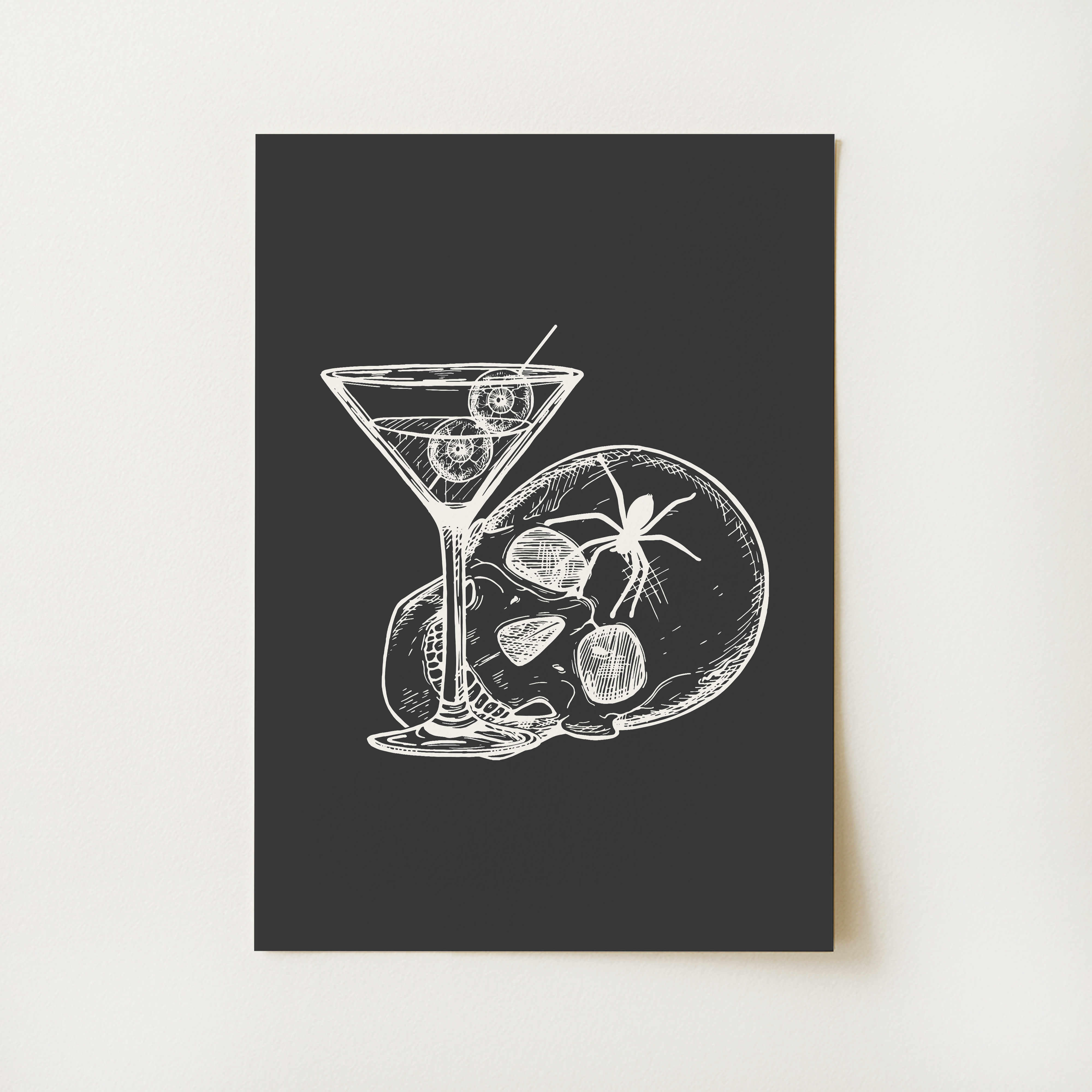 Skull Martini Print