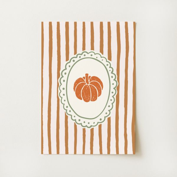 Striped Pumpkin Print