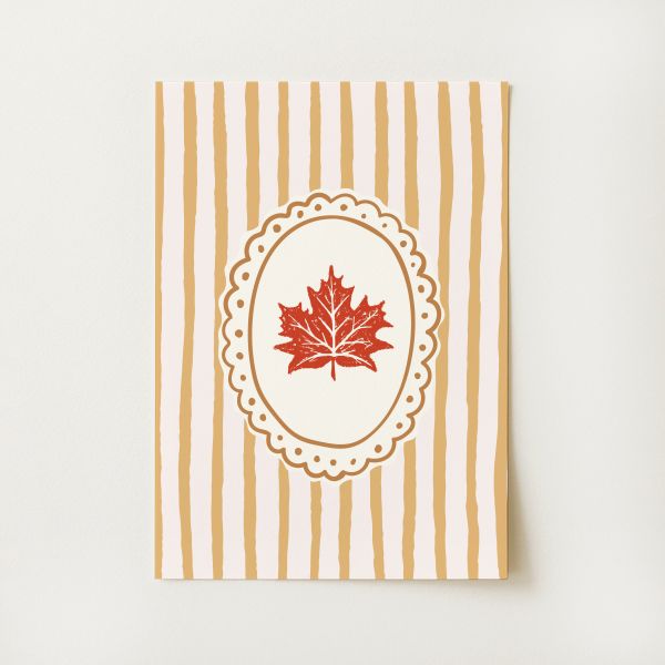 Striped Leaf Fall Print